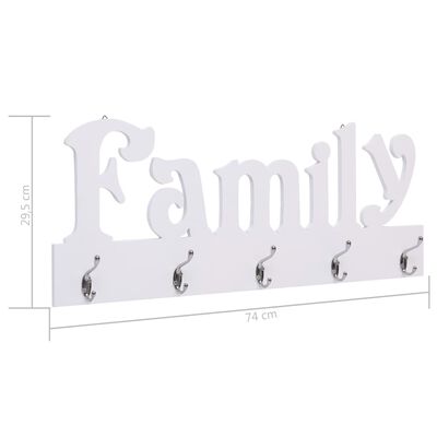 vidaXL Perchero de pared FAMILY 74x29,5 cm