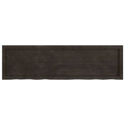 vidaXL Encimera de baño madera tratada marrón oscuro 140x40x(2-4) cm