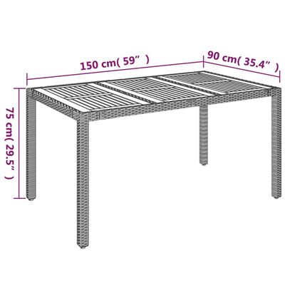 vidaXL Set de comedor de jardín 7 pzas y cojines ratán sintético negro