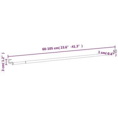 vidaXL Rieles de cortina 2 uds aluminio blanco y plateado 60-105 cm