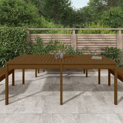 vidaXL Mesa de jardín madera maciza pino marrón miel 203,5x100x76 cm