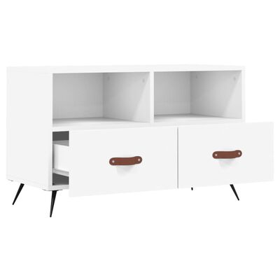 vidaXL Mueble para TV madera contrachapada blanco 80x36x50 cm