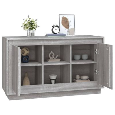 vidaXL Aparador de madera contrachapada gris Sonoma 102x35x60 cm