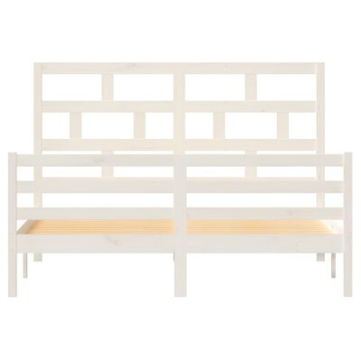 vidaXL Estructura de cama de madera maciza de pino blanca 160x200 cm