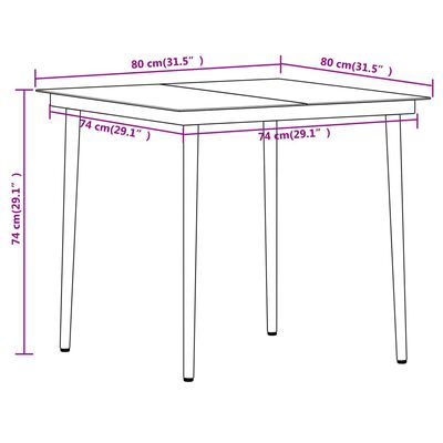 vidaXL Juego de comedor para jardín 3 piezas color roble