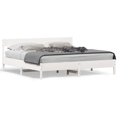 vidaXL Cama sin colchón madera maciza de pino blanca 180x200 cm