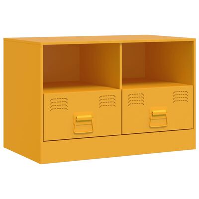 vidaXL Mueble para TV de acero amarillo mostaza 67x39x44 cm