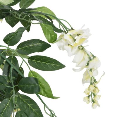 vidaXL Árbol de wisteria artificial 1470 hojas verde y blanco 200 cm