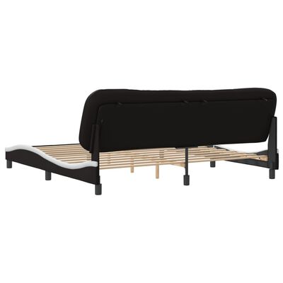 vidaXL Cama sin colchón cuero sintético negro blanco 200x200 cm