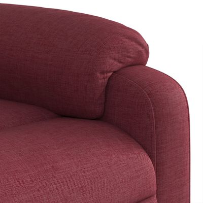 vidaXL Sillón de masaje eléctrico reclinable elevable tela rojo tinto