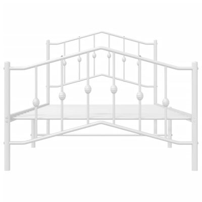 vidaXL Estructura cama sin colchón con estribo metal blanco 100x190 cm