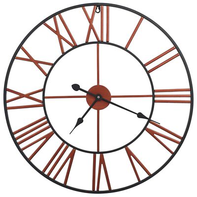 vidaXL Reloj de pared de metal rojo 58 cm