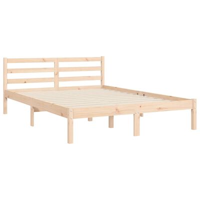 vidaXL Estructura de cama con cabecero madera maciza 120x200 cm