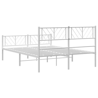 Estructura cama metal con cabecero y estribo blanco 135x190 cm