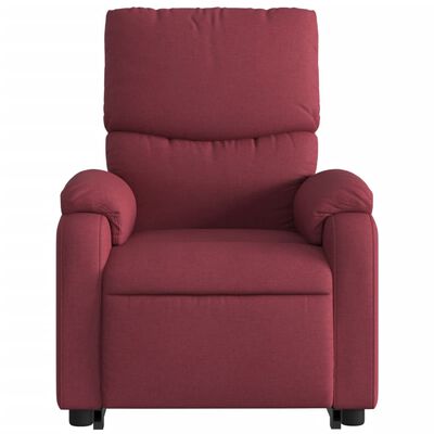 vidaXL Sillón de masaje eléctrico reclinable elevable tela rojo tinto