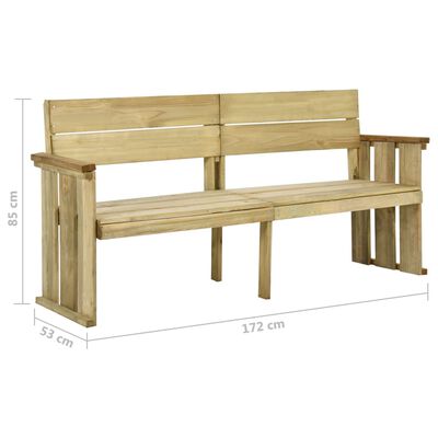 vidaXL Banco jardín con gaviones madera pino impregnada 143x71x65,5 cm