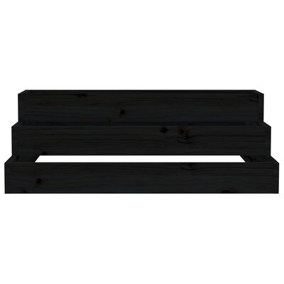 vidaXL Jardinera de madera maciza de pino negro 80x80x27 cm