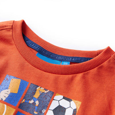 Camiseta infantil de manga larga naranja 140