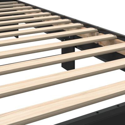 vidaXL Estructura de cama madera de ingeniería y metal negro 90x200 cm