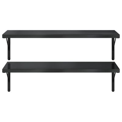 vidaXL Estantes de pared 2 uds acero inoxidable negro 100x40 cm