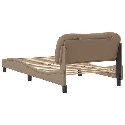 vidaXL Estructura cama sin colchón cuero sintético capuchino 100x200cm