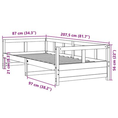 vidaXL Sofá cama sin colchón madera maciza de pino blanco 80x200 cm