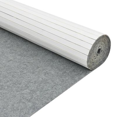 vidaXL Biombo divisor de bambú blanco 165x800 cm