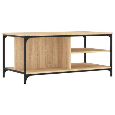 vidaXL Mesa de centro madera contrachapada roble Sonoma 100x50x45 cm