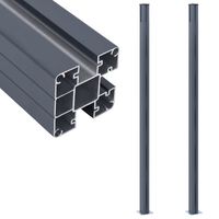 vidaXL Postes de valla 2 unidades aluminio gris oscuro 185 cm