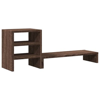 vidaXL Soporte monitor con organizador escritorio madera marrón roble