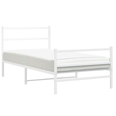 vidaXL Estructura cama sin colchón con estribo metal blanco 100x200 cm