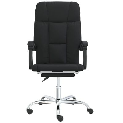 vidaXL Silla de oficina reclinable cuero sintético negro