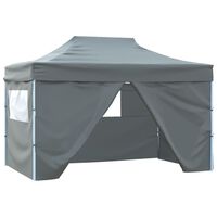 vidaXL Carpa pleglable Pop-up con 4 paredes 3x4,5 m gris antracita