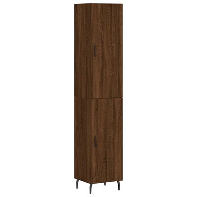 vidaXL Aparador alto madera contrachapada roble marrón 34,5x34x180 cm