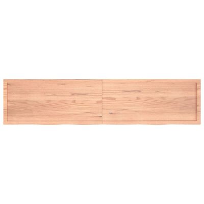 vidaXL Tablero mesa madera roble tratada marrón claro 220x50x(2-6) cm