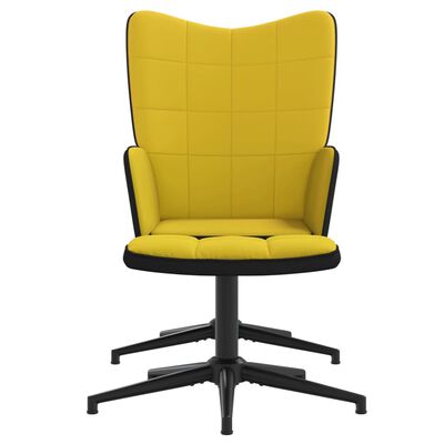 vidaXL Sillón de relax con reposapiés terciopelo PVC amarillo mostaza