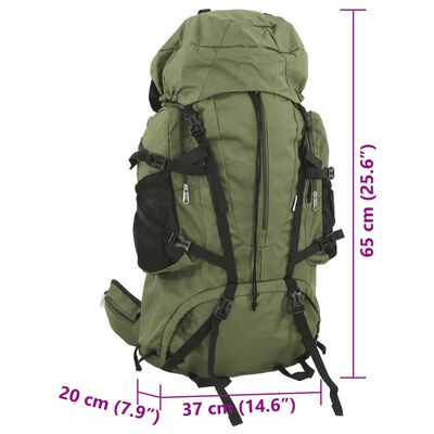 vidaXL Mochila de senderismo tela oxford verde militar 60 l