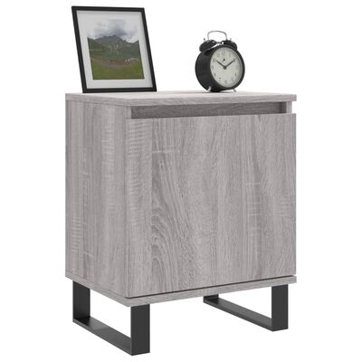 vidaXL Mesita de noche madera de ingeniería gris Sonoma 40x30x50 cm