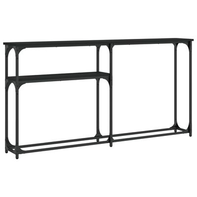 vidaXL Mesa consola madera de ingeniería negra 145x22,5x75 cm