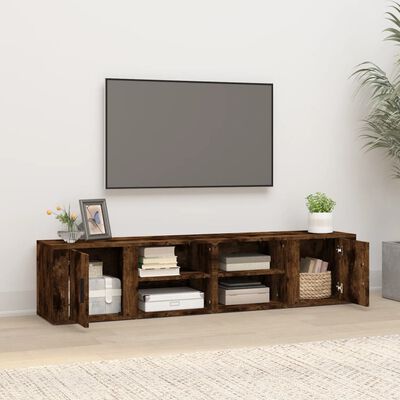 vidaXL Mueble TV 2 uds madera contrachapada roble ahumado 80x31,5x36cm