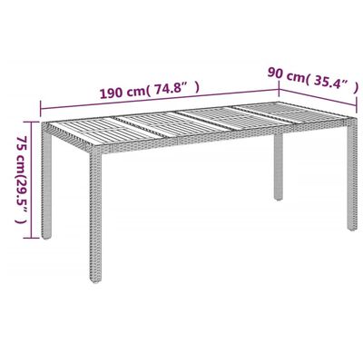 vidaXL Set comedor jardín 7 pzas y cojines ratán sintético gris