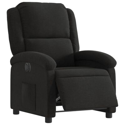 vidaXL Sillón reclinable eléctrico de tela negro