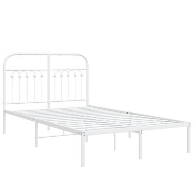 vidaXL Estructura cama sin colchón con cabecero metal blanco 120x190cm