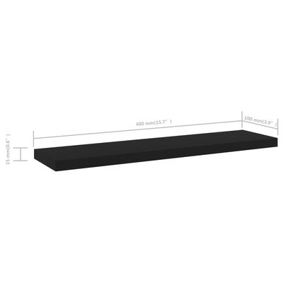 vidaXL Estantes para estantería 8 uds contrachapada negro 40x10x1,5cm