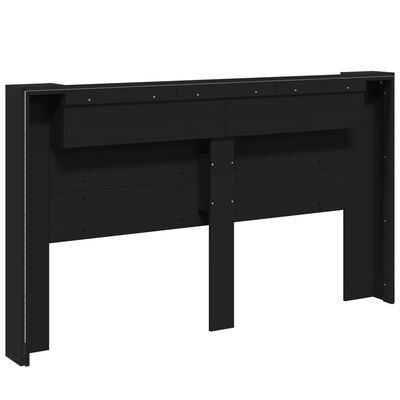 vidaXL Cabecero de cama con LED negro 180x16,5x103,5 cm