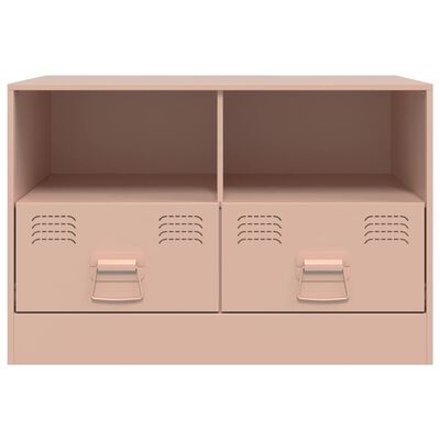 vidaXL Mueble para TV de acero rosa 67x39x44 cm