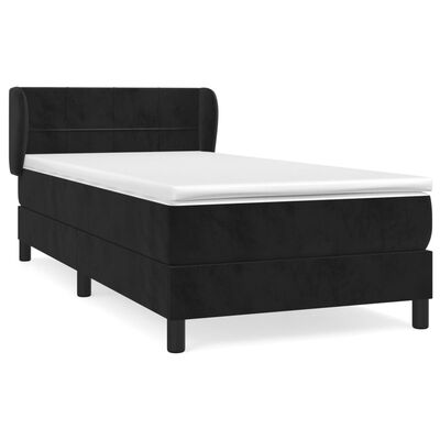 vidaXL Cama box spring con colchón terciopelo negro 90x200 cm