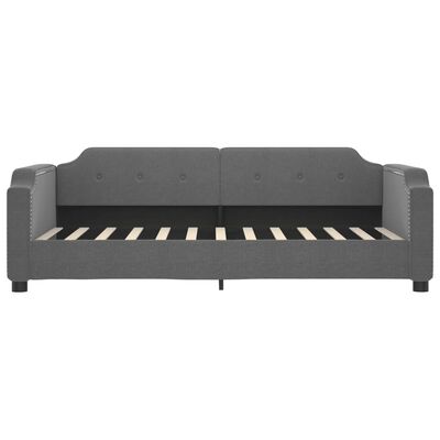 vidaXL Sofá cama nido con cajones tela gris oscuro 90x190 cm – Bechester