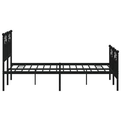 vidaXL Estructura de cama cabecero y estribo metal negro 120x200 cm