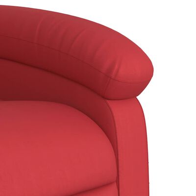 vidaXL Sillón de masaje reclinable cuero sintético rojo